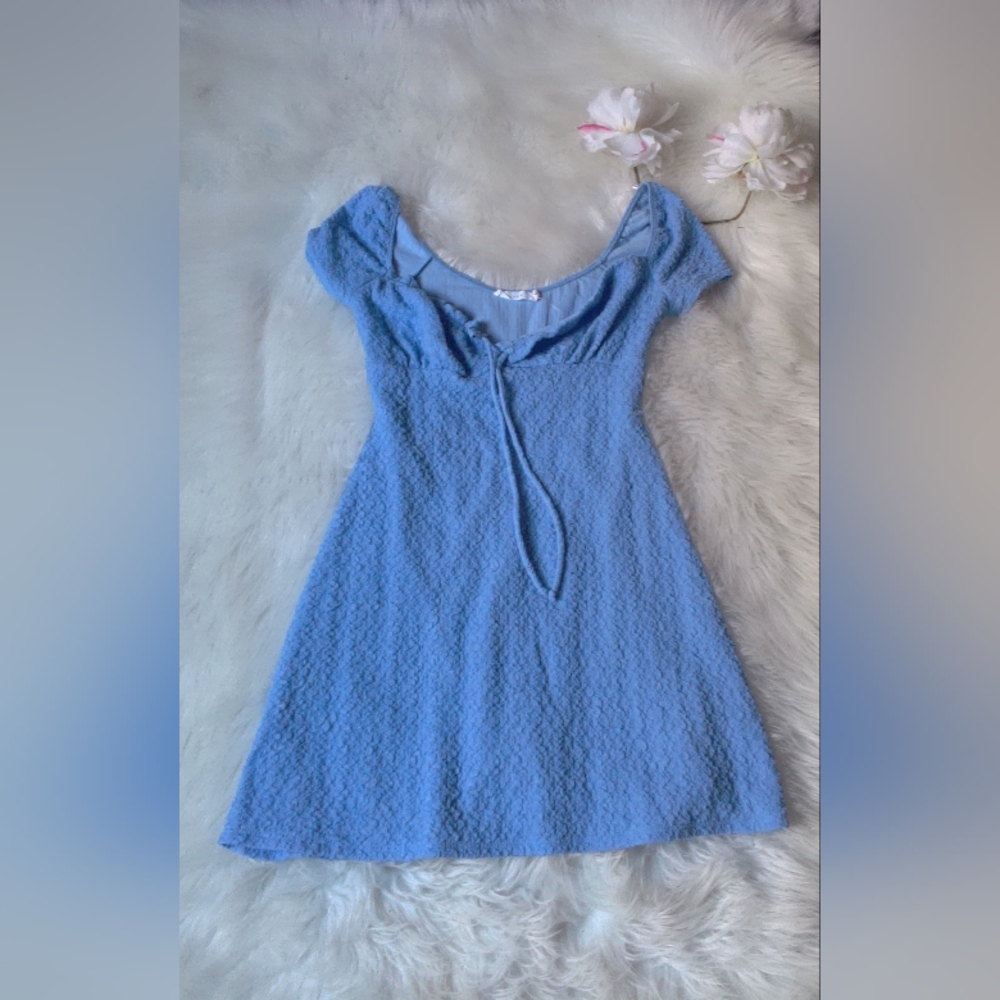 Lush Blue Knit Mini Dress Size S